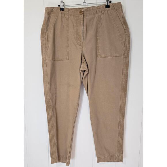 Talbots Slim Cargo Pant Khaki Light Brown Casual Ankle Length Size 14 - Picture 6 of 7
